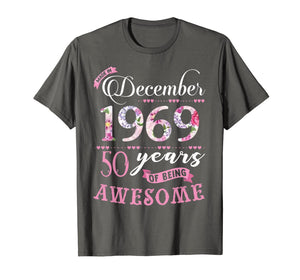 Birthday Gifts Floral Tee for Womens Born in December 1969 T-Shirt 1140919