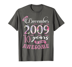 Birthday Gifts Floral Tee for Girls Born in December 2009 T-Shirt 1469641