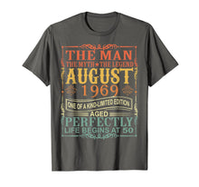 Ladda upp bild till gallerivisning, 1969 Man Myth Legend August 50th Bday Gifts 50 yrs old T-Shirt 250943
