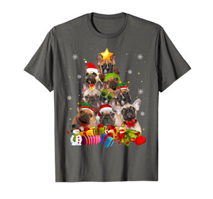 Funny French Bulldog Christmas Tree Gifts Xmas T-Shirt 605883