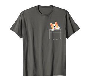 Funny shirts V-neck Tank top Hoodie sweatshirt usa uk au ca gifts for Funny Dog Lover Gifts T-shirt Cute Corgi Puppy Pocket Shirt 2267163