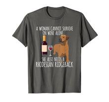 Ladda upp bild till gallerivisning, Funny shirts V-neck Tank top Hoodie sweatshirt usa uk au ca gifts for Rhodesian Ridgeback Woman Can't Survive Wine Alone T Shirt 2603813
