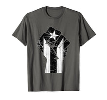 Ladda upp bild till gallerivisning, Puerto Rico Resiste Black Flag TShirt Fist 53508
