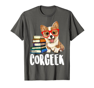 Funny shirts V-neck Tank top Hoodie sweatshirt usa uk au ca gifts for Corgeek Reading Book Tshirt Funny Corgi Dog Lover Gifts 1069697