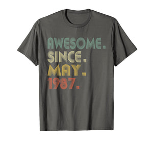 Funny shirts V-neck Tank top Hoodie sweatshirt usa uk au ca gifts for 32nd Birthday Gifts T-Shirt Vintage Awesome Since May 1987 1043529