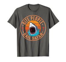 Ladda upp bild till gallerivisning, Funny shirts V-neck Tank top Hoodie sweatshirt usa uk au ca gifts for Retro Vintage Bite People Hail Satan Angry Shark Tshirt Gift 2357146
