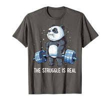 Ladda upp bild till gallerivisning, Panda T Shirt The Struggle Is Real Weightlifting Fitness Gym
