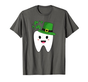 Cute Tooth With Hat Dental Assistant Gifts St Patricks day T-Shirt-261838