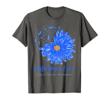 Ladda upp bild till gallerivisning, Faith Hope Love Colon Cancer Awareness Flower Blue Gifts T-Shirt-472196
