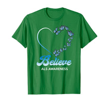 Ladda upp bild till gallerivisning, Blue and White Butterflies Heart Believe ALS Awareness Gifts TShirt554719
