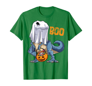 Ghost Dinosaur T rex Funny Boo Halloween Gifts Men Pumpkin T-Shirt 125302