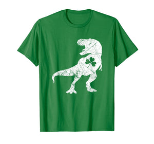 Dinosaur Shamrock Green St Patrick's Day Gifts Boys Kids T-Shirt-2466370