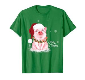Funny shirts V-neck Tank top Hoodie sweatshirt usa uk au ca gifts for Cute Pig Santa Hat Merry Christmas Pig Lover Gifts T-Shirt 517195