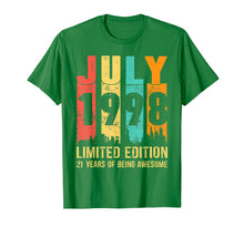 Ladda upp bild till gallerivisning, July 1998 T Shirt 21 Year Old 21st Birthday Gift Tee Shirt 81609
