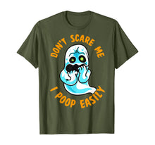 Ladda upp bild till gallerivisning, Don't Scare Me I Poop Easily Funny Halloween Fearful Ghost T-Shirt 325333

