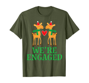 Funny shirts V-neck Tank top Hoodie sweatshirt usa uk au ca gifts for Christmas Engagement We're Engaged Reindeer Gifts T-Shirt 1115371