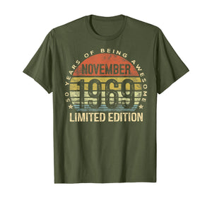 Born November 1969 Limited Edition Bday Gifts 50th Birthday T-Shirt 425134