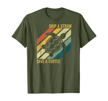 Ladda upp bild till gallerivisning, Skip A Straw Save A Turtle Vintage Retro T-Shirt T-Shirt 232920
