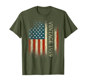 Funny shirts V-neck Tank top Hoodie sweatshirt usa uk au ca gifts for 60th Birthday Gifts Vintage 1959 Usa Flag 60 Year Old Bday T-Shirt 275764