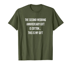 2nd Wedding Anniversary Gifts Cotton Him Husband Her T-Shirt 143239