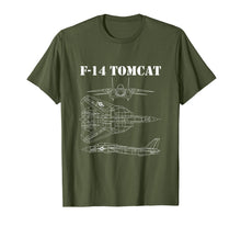 Ladda upp bild till gallerivisning, Vintage White F14 Tomcat Airplane Schematic F-14 Jet T-Shirt-1167957
