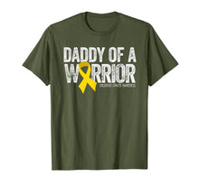 Ladda upp bild till gallerivisning, Mens Daddy of a Warrior Childhood Cancer Shirt Dad Ribbon 257004

