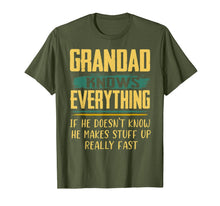 Ladda upp bild till gallerivisning, Funny Family Christmas Gifts Grandad Knows Everything T-Shirt-1672681

