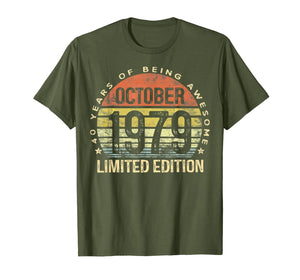 Born October 1979 Limited Edition 40th Birthday Gifts  T-Shirt 775074