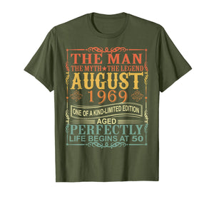 1969 Man Myth Legend August 50th Bday Gifts 50 yrs old T-Shirt 250943