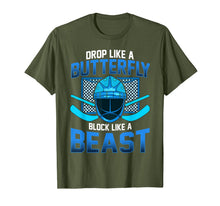 Ladda upp bild till gallerivisning, Ice Hockey Goalie Drop Like A Butterfly Block Like A Beast T-Shirt-686903
