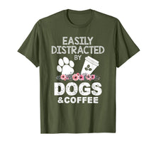 Ladda upp bild till gallerivisning, Funny Gift Easily Distracted By Coffee And Dogs T-Shirt-3149390
