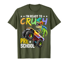 Ladda upp bild till gallerivisning, Preschool Dinosaur Monster Truck Back to School Shirt Boys 96782
