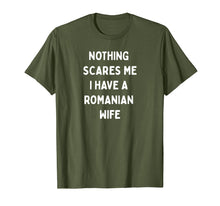 Ladda upp bild till gallerivisning, Funny shirts V-neck Tank top Hoodie sweatshirt usa uk au ca gifts for Nothing scares me I have a Romanian wife T-shirt 3391195
