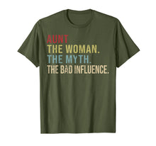 Ladda upp bild till gallerivisning, Vintage Aunt The Woman The Myth The Bad Influence T-Shirt 304334

