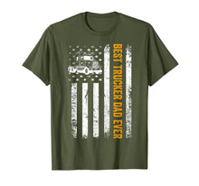 Ladda upp bild till gallerivisning, Vintage USA Best Trucker Dad Ever American Flag Fathers Day T-Shirt 181844
