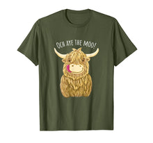 Ladda upp bild till gallerivisning, Funny shirts V-neck Tank top Hoodie sweatshirt usa uk au ca gifts for Cute Cartoon Scottish Highland Cow 'Och Aye'  T-Shirt 3296579
