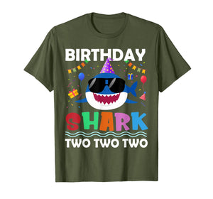 2nd Birthday Boy Shark Matching Party Gifts for Kids Shirt-252879
