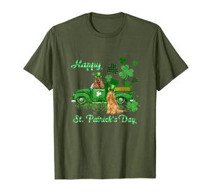 Cocker Spaniel Riding Green Truck St Patrick's Day Gifts T-Shirt-1276226
