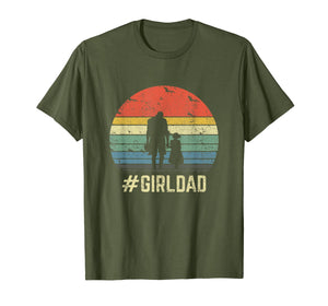 #GirlDad Father Of Girls Daughter Vintage Family Tee Gifts T-Shirt-158603