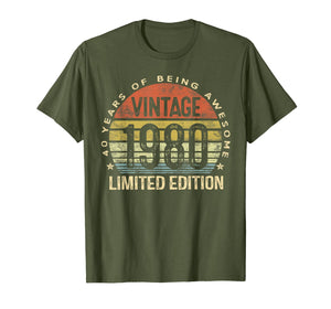 40 Year Old Gifts Vintage 1980 Limited Edition 40th Birthday T-Shirt-210554