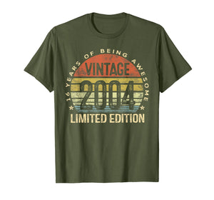 16 Year Old Gifts Vintage 2004 Limited Edition 16th Birthday T-Shirt-85738
