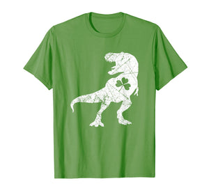 Dinosaur Shamrock Green St Patrick's Day Gifts Boys Kids T-Shirt-2466370