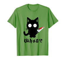 Ladda upp bild till gallerivisning, What? Murderous Black Cat With Bloody Knife Halloween Gift T-Shirt 30819089
