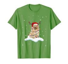 Ladda upp bild till gallerivisning, Pomeranian With Santa Hat Christmas Lights Reindeer Gift T-Shirt-2044121
