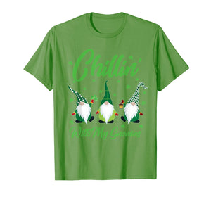 Chillin With My Gnomies Plaid St Patricks Day Gifts T-Shirt-5896071