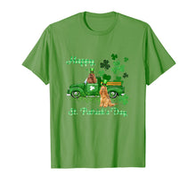 Ladda upp bild till gallerivisning, Cocker Spaniel Riding Green Truck St Patrick&#39;s Day Gifts T-Shirt-1276226
