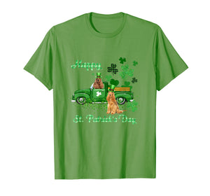 Cocker Spaniel Riding Green Truck St Patrick's Day Gifts T-Shirt-1276226