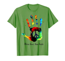 Ladda upp bild till gallerivisning, More Love Less Hate Hand Print Color Hippie Peace Gift T-Shirt 104268
