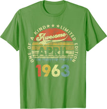 Ladda upp bild till gallerivisning, 60 årspresent 60 år gammal fantastisk sedan april 1963 T shirt
