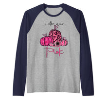 Ladda upp bild till gallerivisning, In October We Wear Pink Pumpkin Breast Cancer Halloween Raglan Baseball Tee 80797
